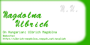 magdolna ulbrich business card